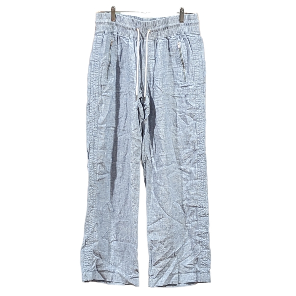 Athleta Pants - Athleta Cabo Linen Wide Leg Pants Size 10 Blue Chambray 447244